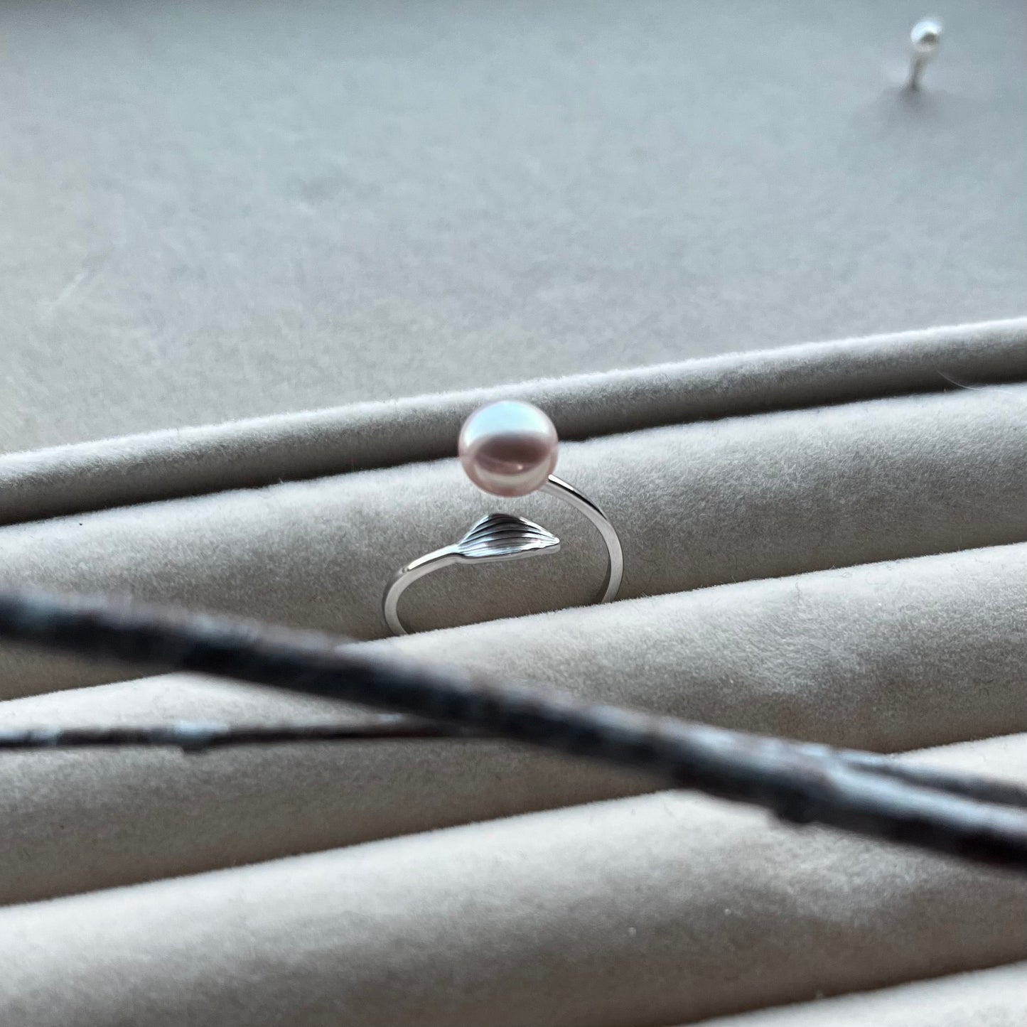 Shibui Foliage Ring with Certified Biwa Pearls