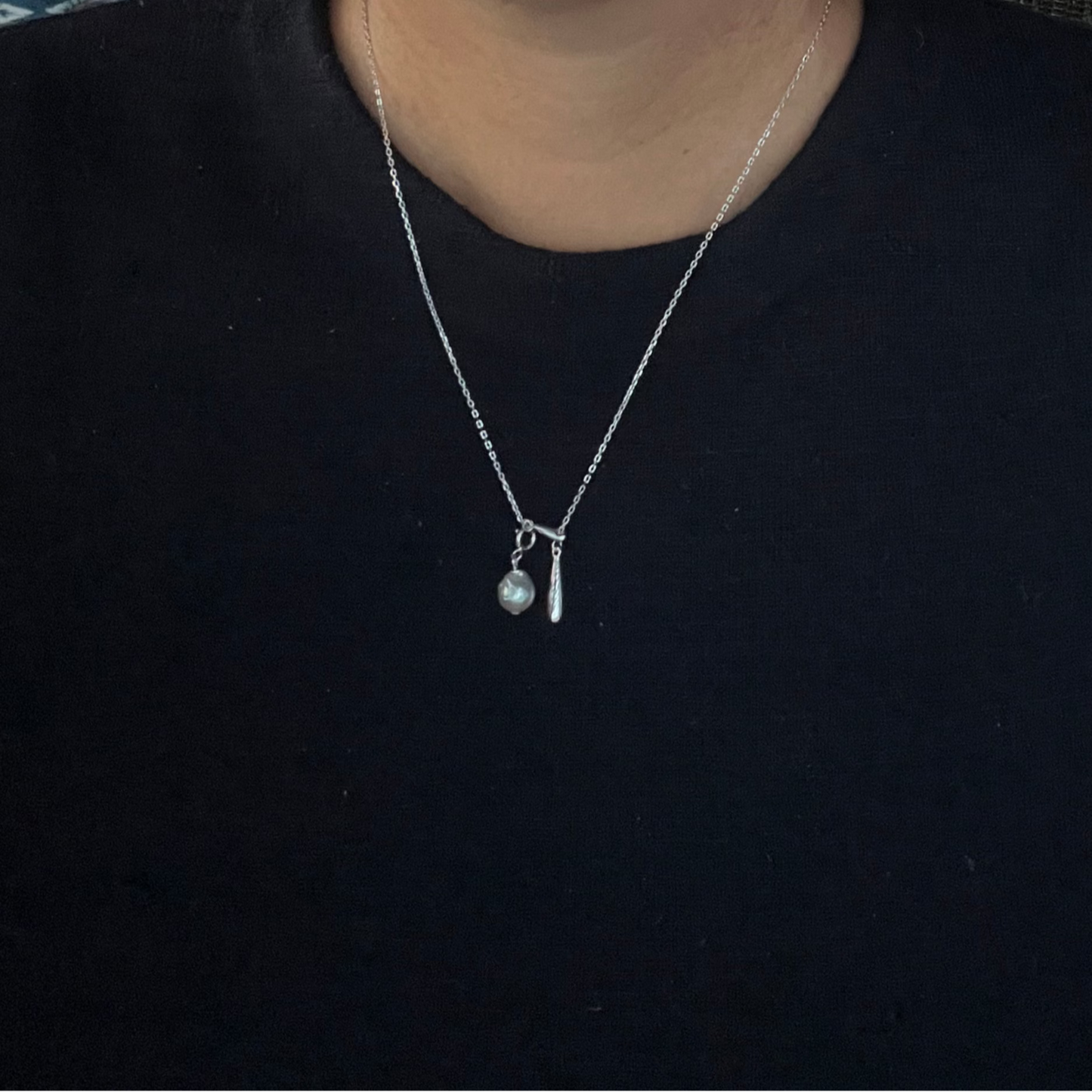 Hikari Glint Necklace with Japanese Akoya Pearls