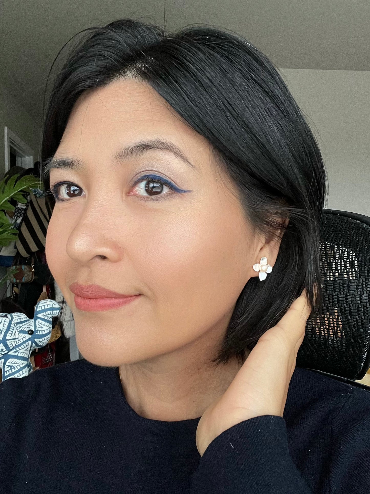 Shibui Daphne Earrings with Certified Biwa Pearls