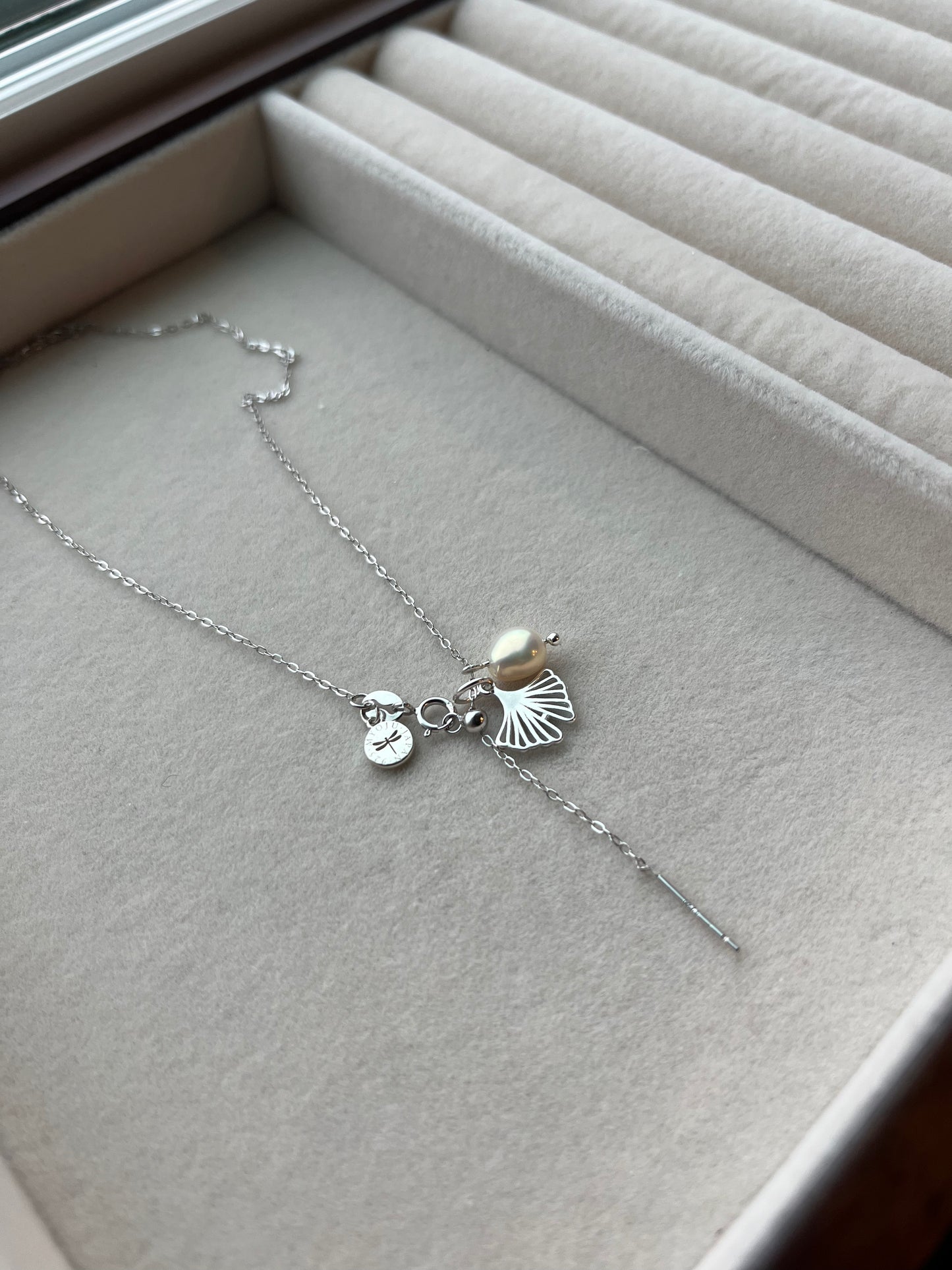 Shibui Meta Necklace with Certified Biwa Pearls