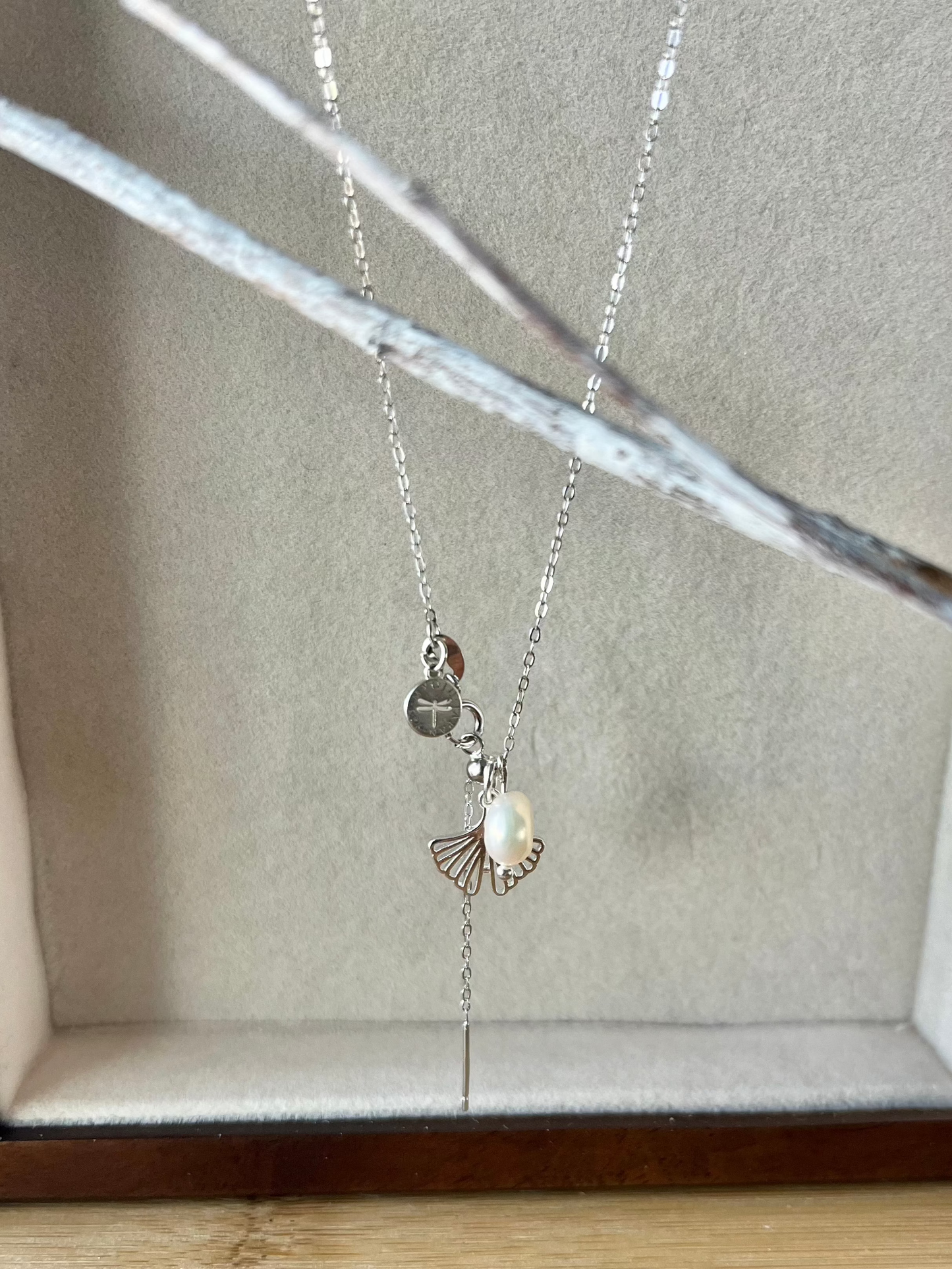 Shibui Meta Necklace with Certified Biwa Pearls