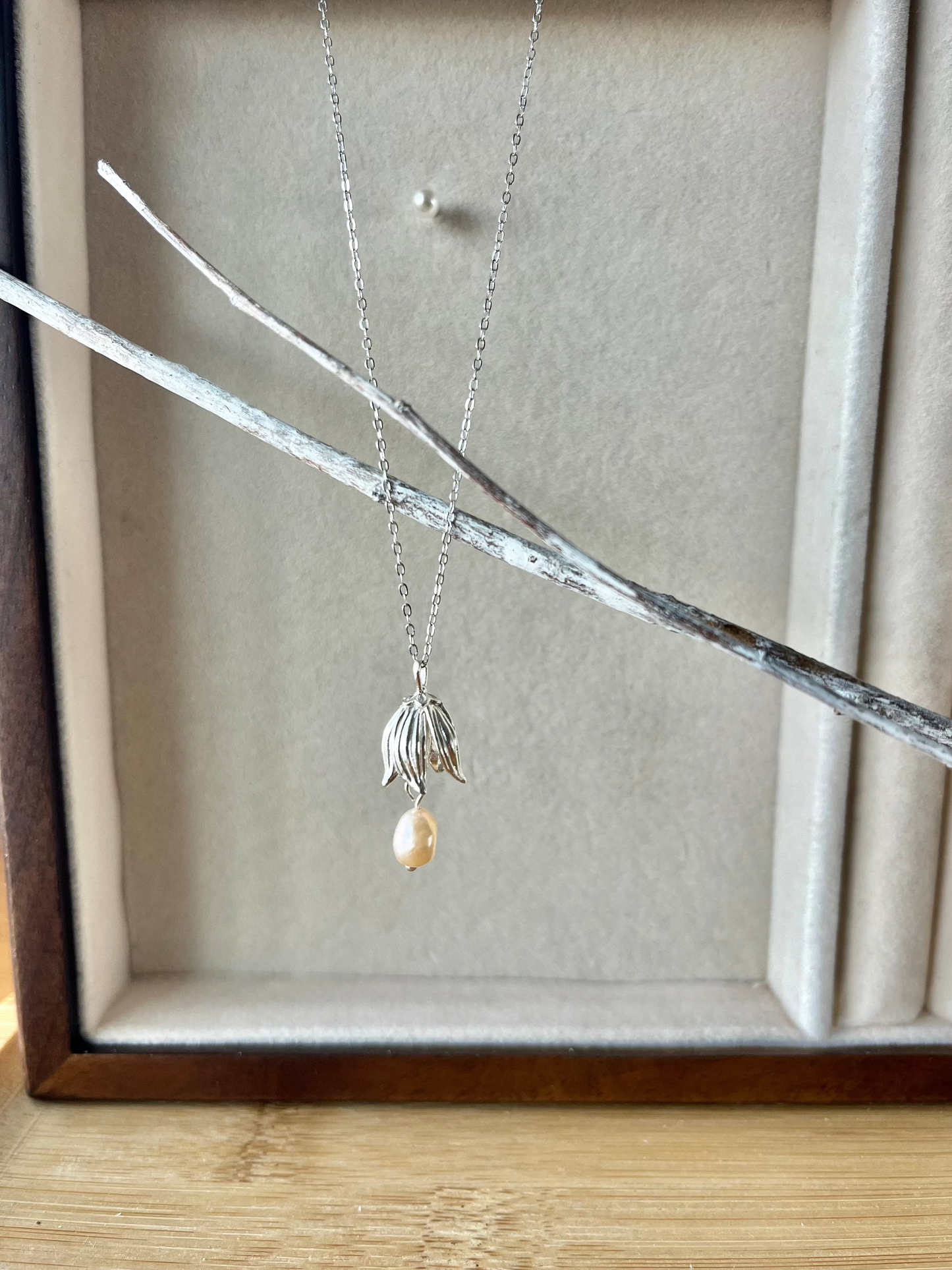 Shibui Lilia Necklace with Certified Biwa Pearls