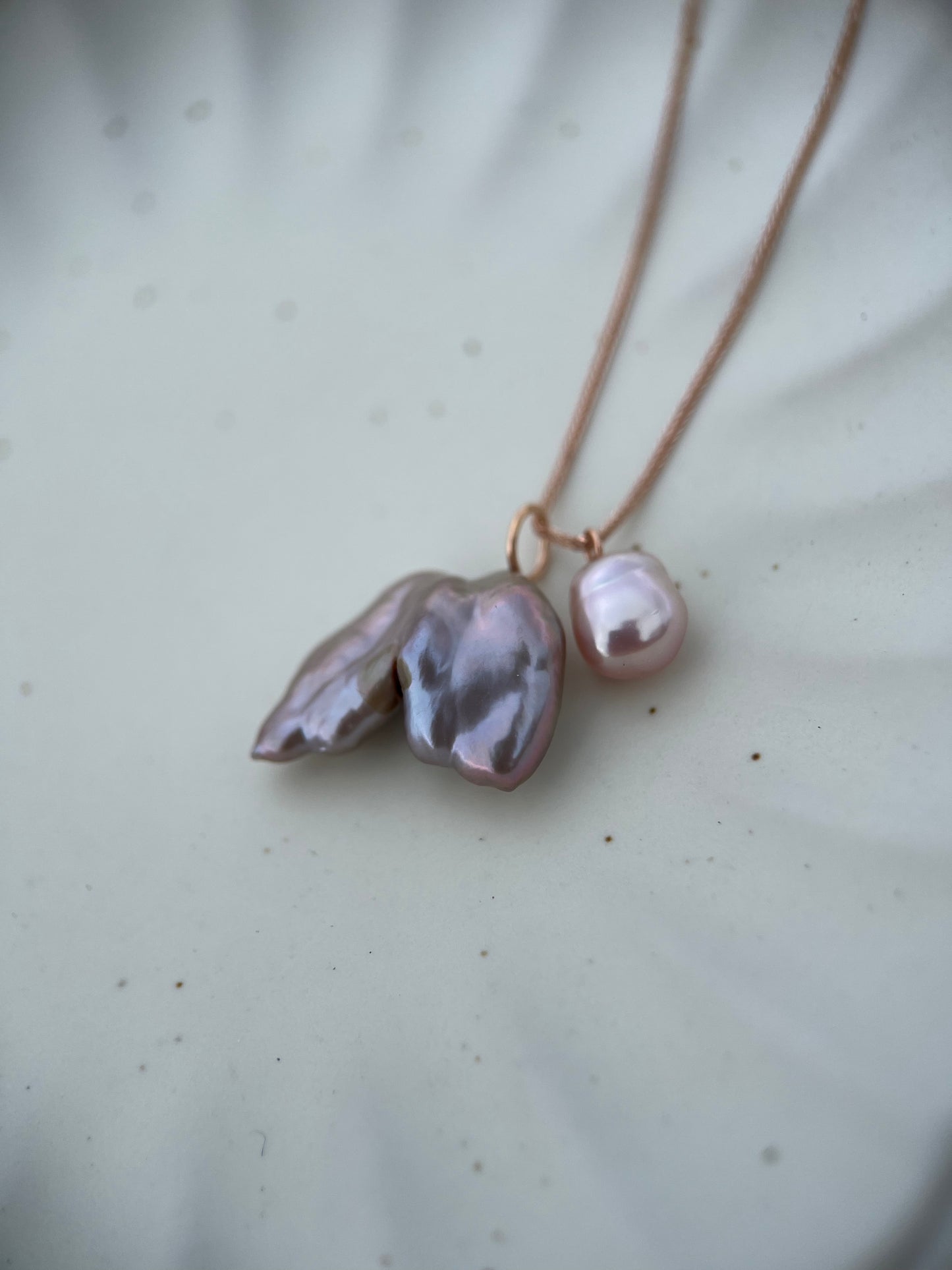 18K Mizumi Wings Necklace with Certified Biwa Pearls (limited edition)