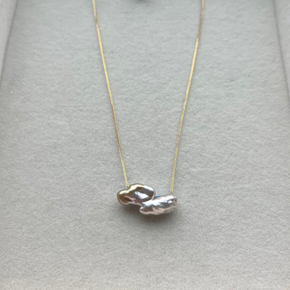 18K Mizumi Essence Necklace with Certified Biwa Pearls