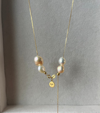 18K Mizumi Classic Necklace with Certified Biwa Pearls