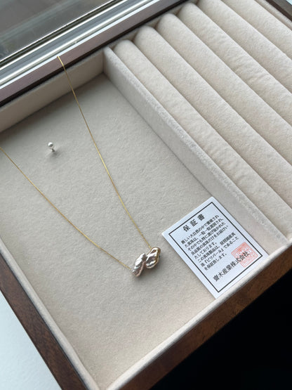 18K Mizumi Essence Necklace with Certified Biwa Pearls