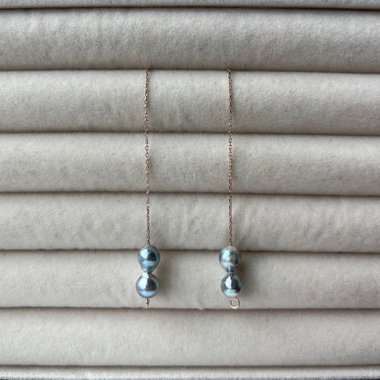 18K Renju Earrings with Akoya Pearls