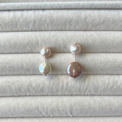 18K Mizumi Eigetsu Earrings with Certified Biwa Pearls