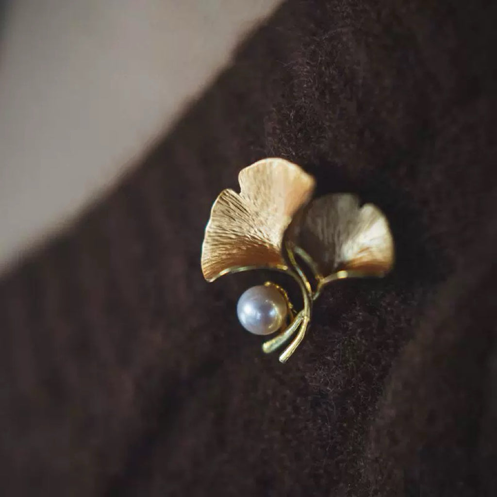 Shibui Gingko Brooch