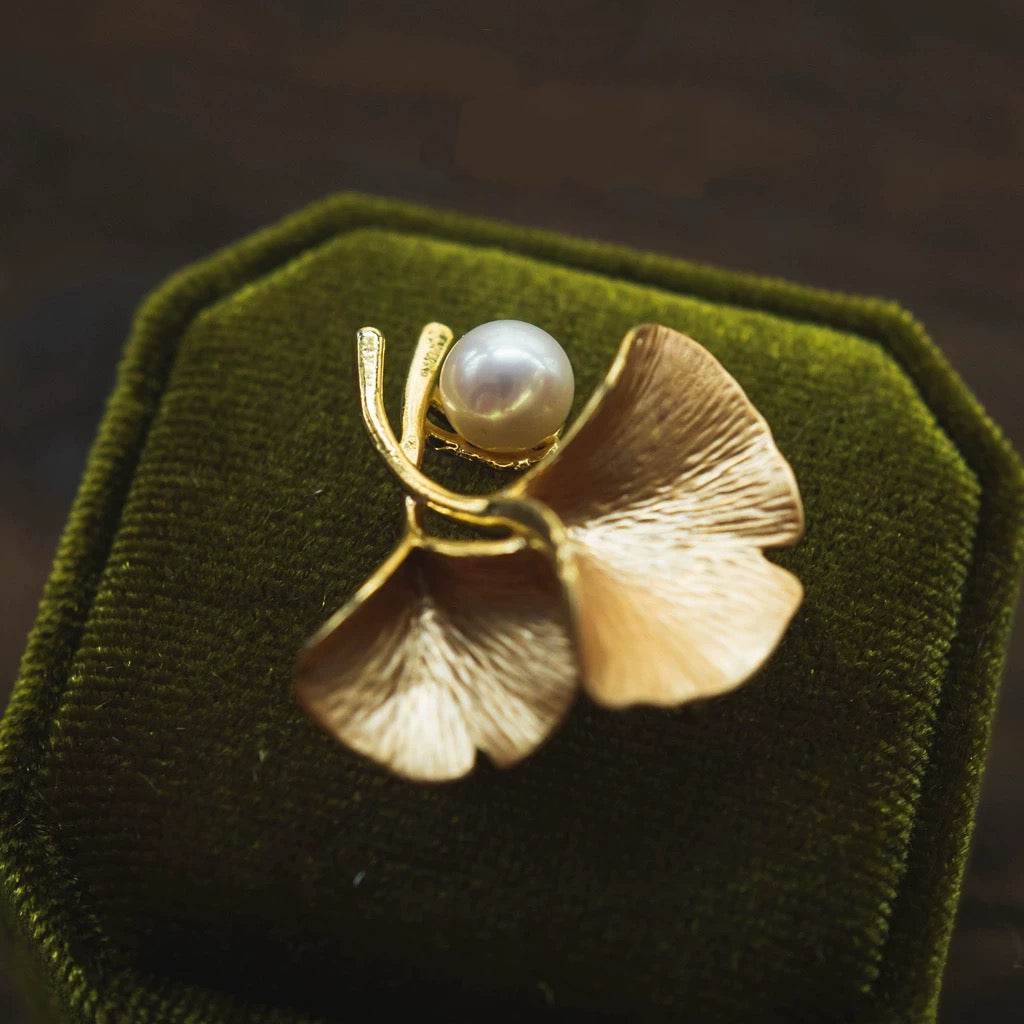 Shibui Gingko Brooch