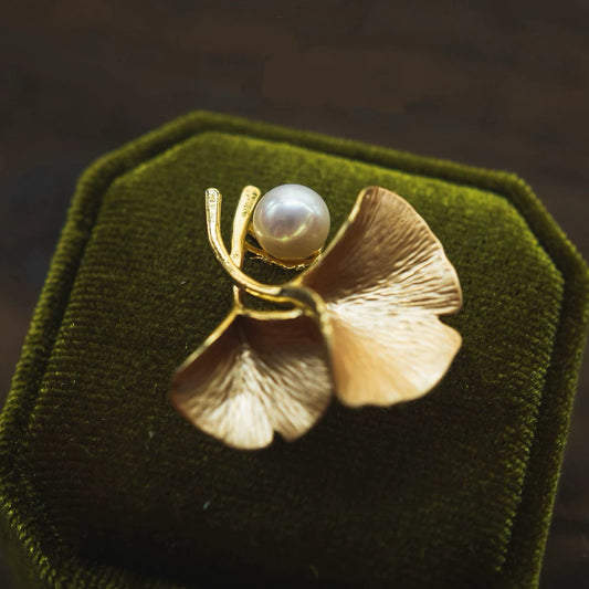 Shibui Gingko Brooch
