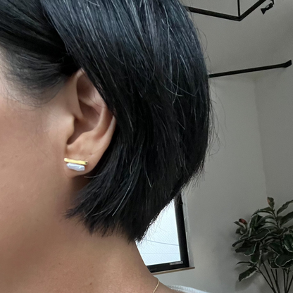Mizumi Bar Earrings with Certified Biwa Pearls