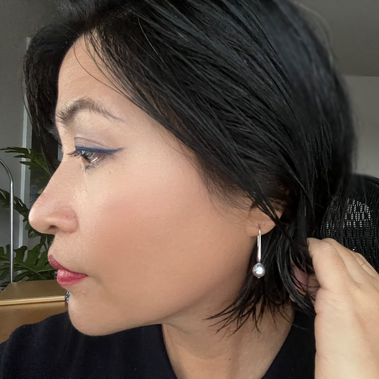 Hikari Glint Earrings with Japanese Akoya Pearls