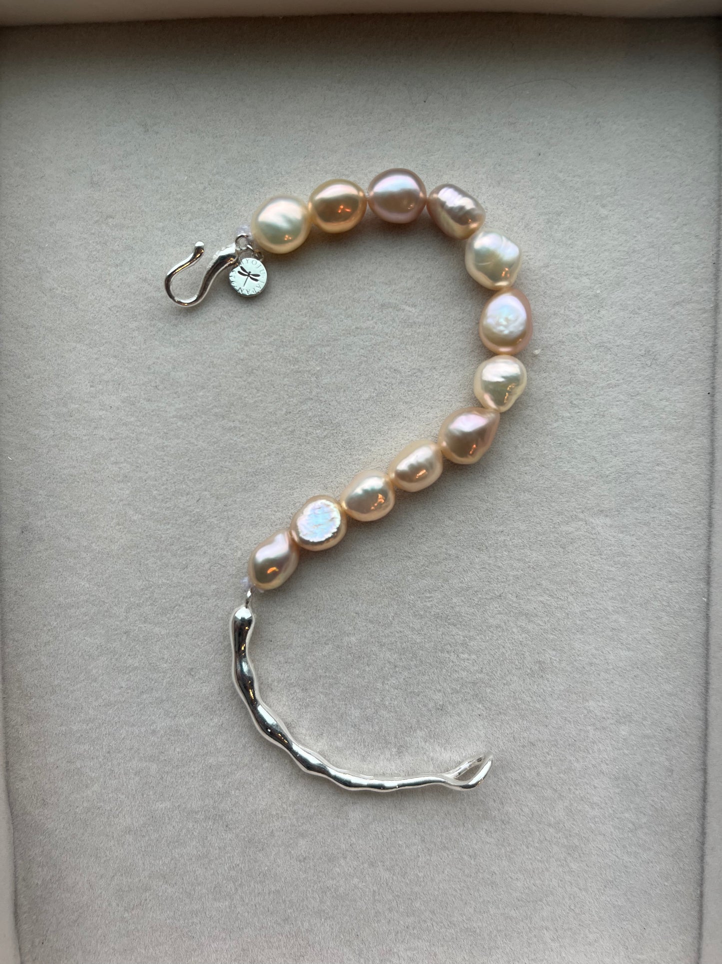 Shibui Twig Bracelet with Certified Biwa Pearls