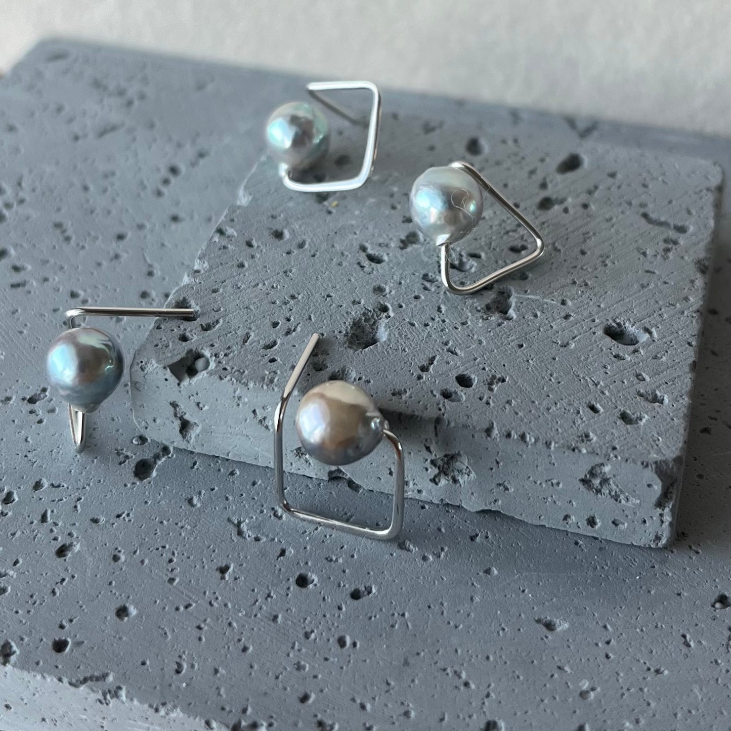 Hikari Prims Earrings with Japanese Akoya Pearls