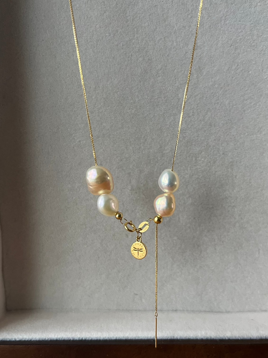 18K Mizumi Classic Necklace with Certified Biwa Pearls