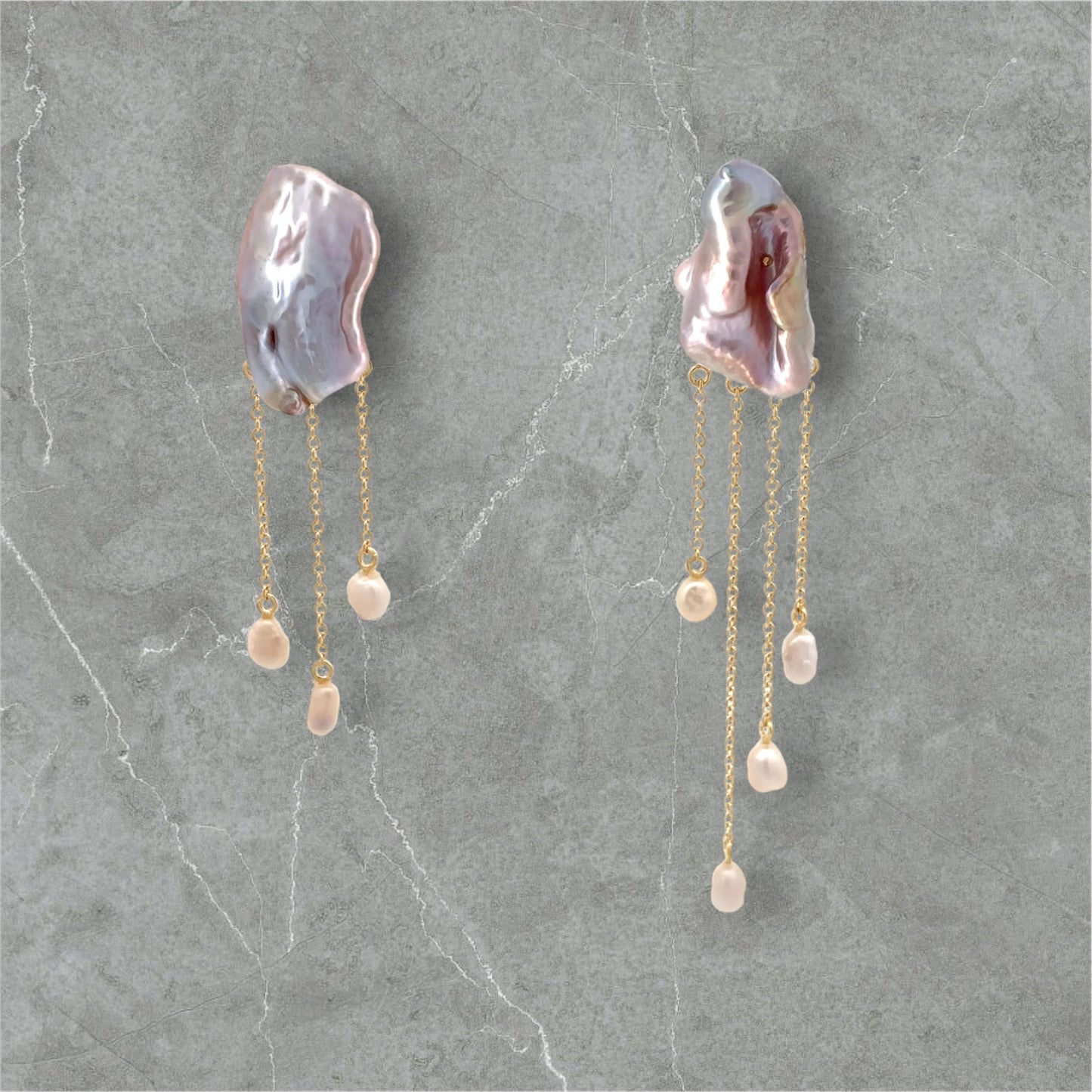 Mizumi Shizuku Earrings with Certified Biwa Pearls