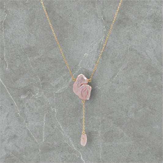 Mizumi Shizuku Necklace with Certified Biwa Pearls