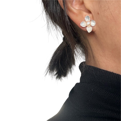 Shibui Daphne Earrings with Certified Biwa Pearls