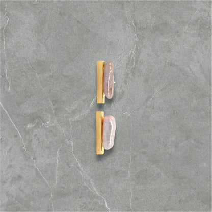 Mizumi Bar Earrings with Certified Biwa Pearls