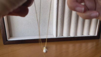 18K Mizumi Spire Necklace with Certified Biwa Pearls