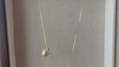 18K Mizumi Spire Necklace with Certified Biwa Pearls